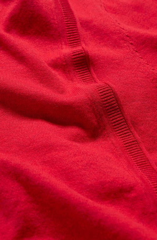 Seasalt Cornwall Vanessa Organic Cotton Open Front Crop Cardigan In Knit Melange Scarlet