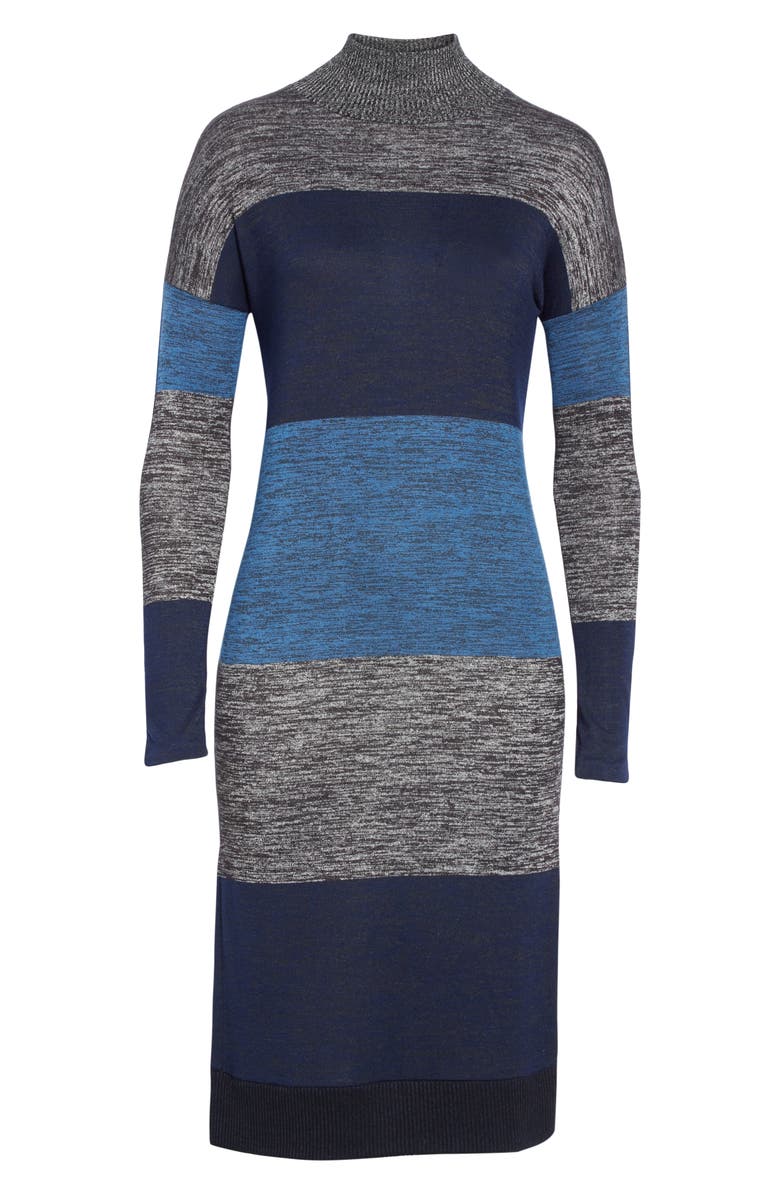 rag & bone Bowery Stripe Turtleneck Sweater Dress, Alternate, color, 