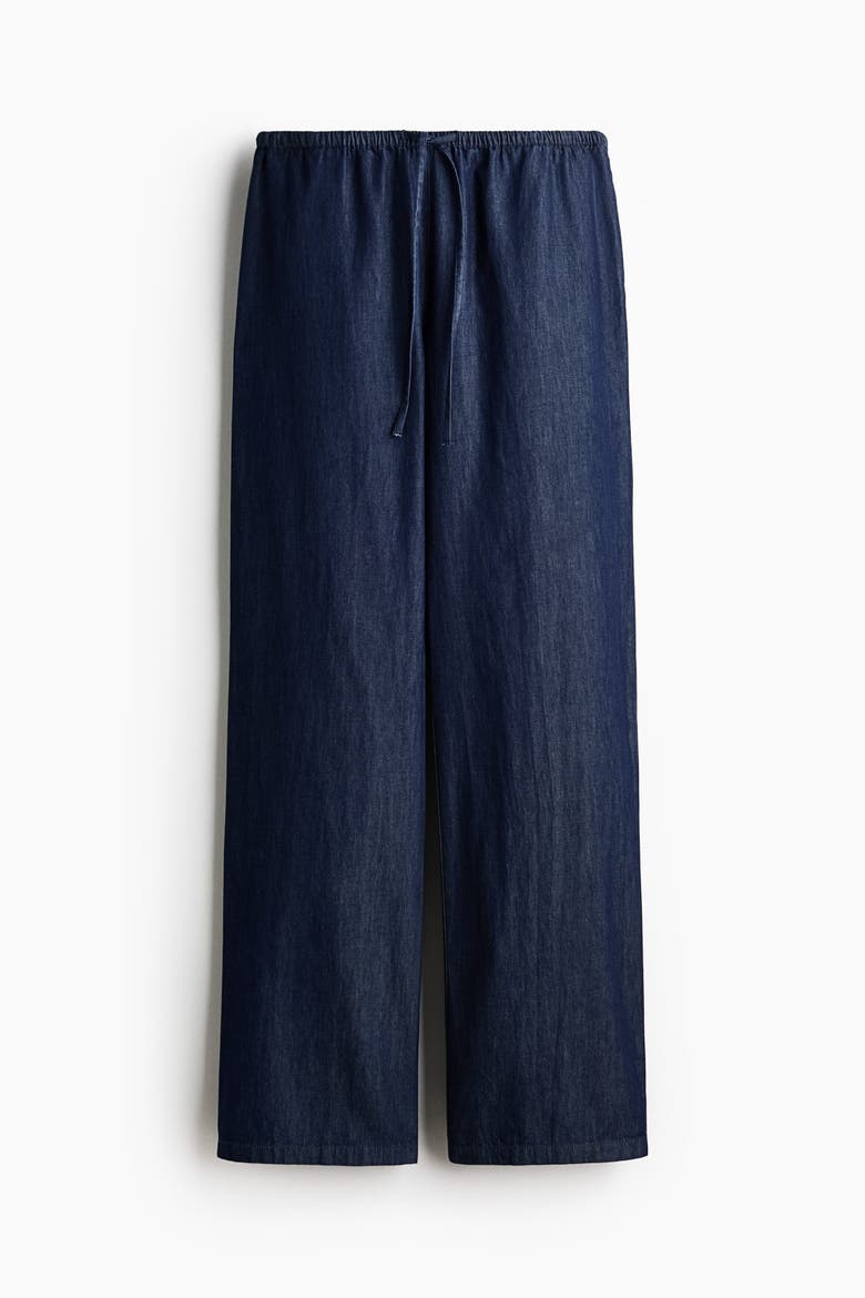 Denim Drawstring Trousers, Alternate, color, Dark denim blue