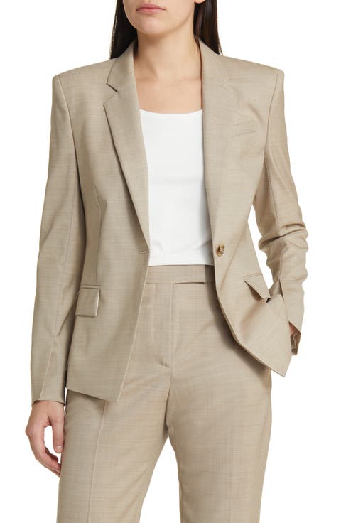 Janeri Virgin Wool One-Button Blazer