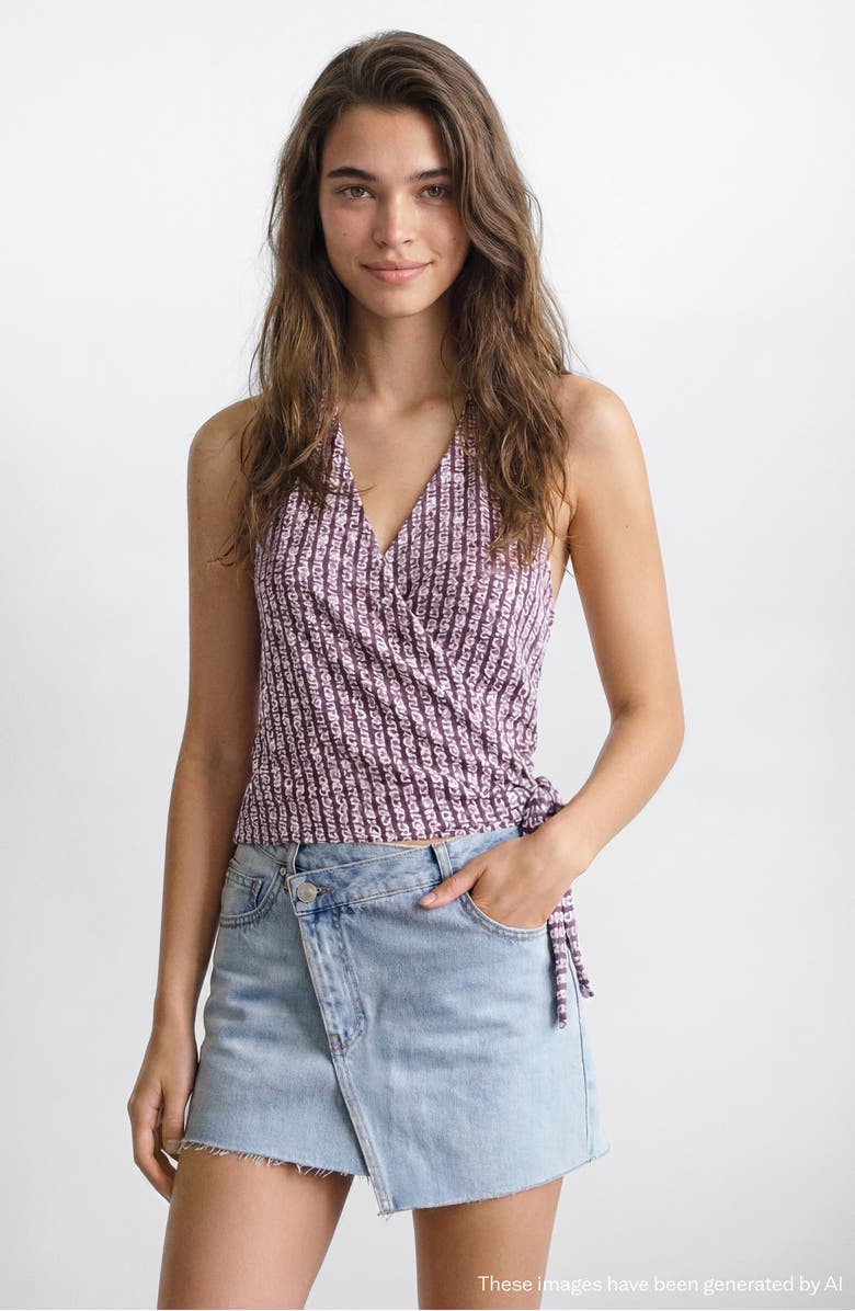 MANGO TEEN Tie Dye Wrap Top, Alternate, color, 