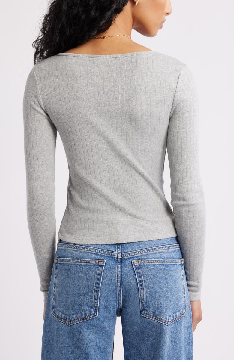 BP. Scoop Neck Pointelle Cardigan, Alternate, color, Grey Soft Heather