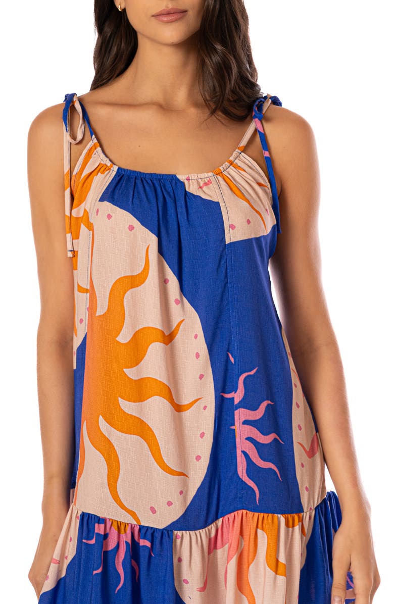 Maaji Sunlit Bloom Magnolia Cover-Up Dress, Alternate, color, Open Blue