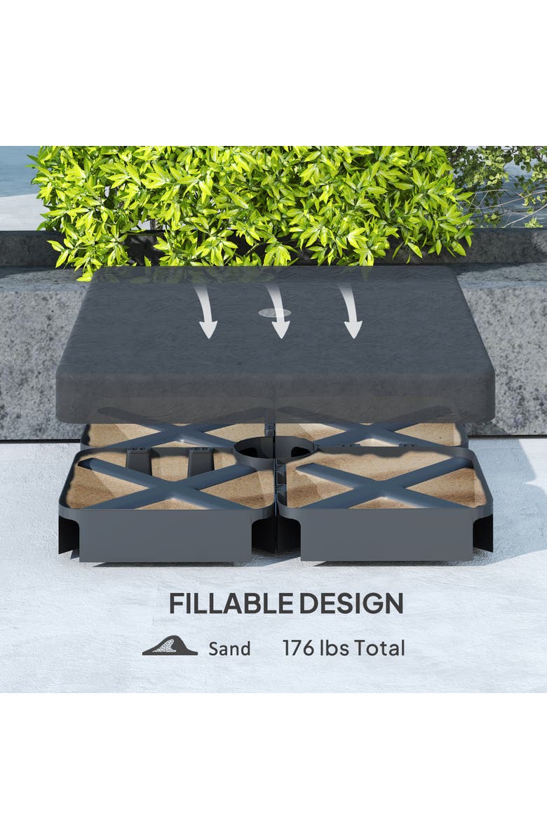 Outsunny Patio Umbrella Base, Alternate, color, Black