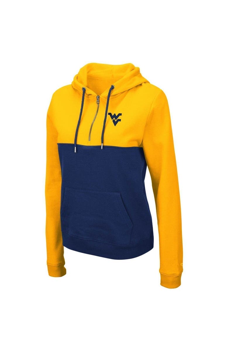 COLOSSEUM Women's Colosseum Gold/Navy West Virginia Mountaineers Aidan Lightweight Half-Zip Hoodie, Alternate, color, Gold