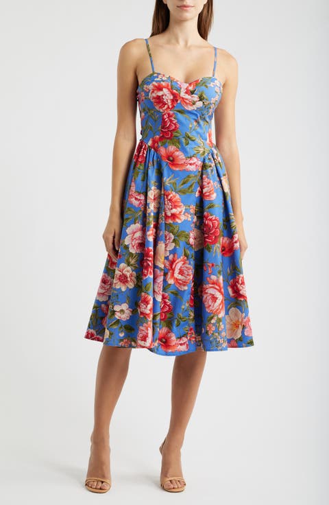Print Sleeveless Fit & Flare Dress