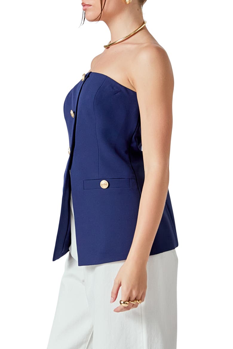 Strapless Suit Top, Alternate, color, NAVY