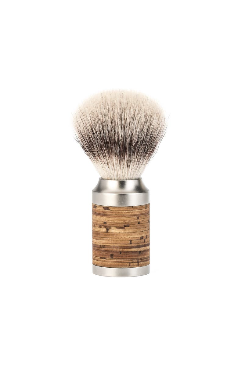 MÜHLE Rocca Stainless Steel & Birch Bark Silvertip Fiber Shaving Brush, Main, color, Birch Bark
