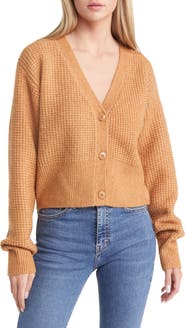 Topshop Waffle Knit Crop Cardigan
