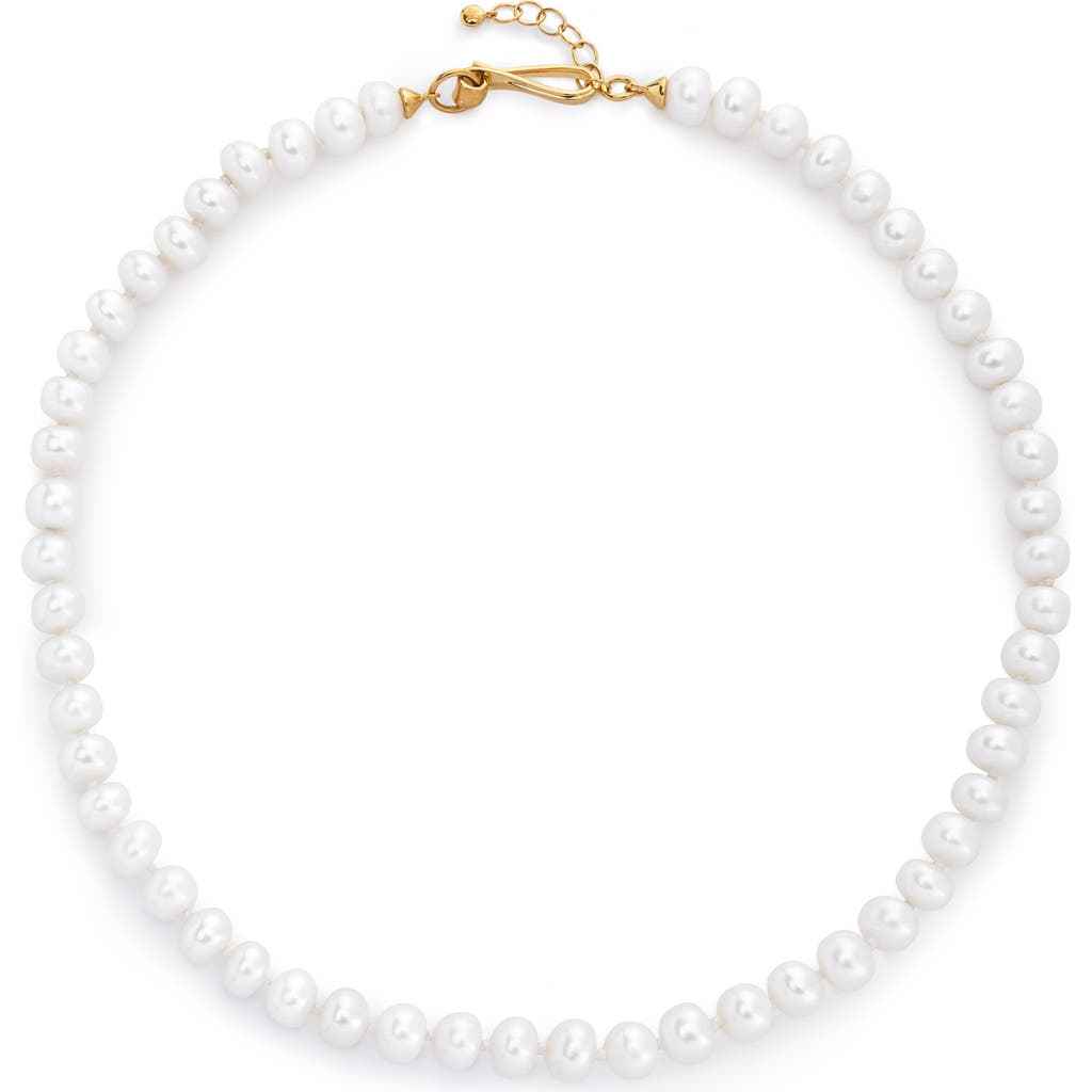 Monica Vinader Nomade Bold Pearl Necklace in 18K Gold Vermeil/pearl at Nordstrom