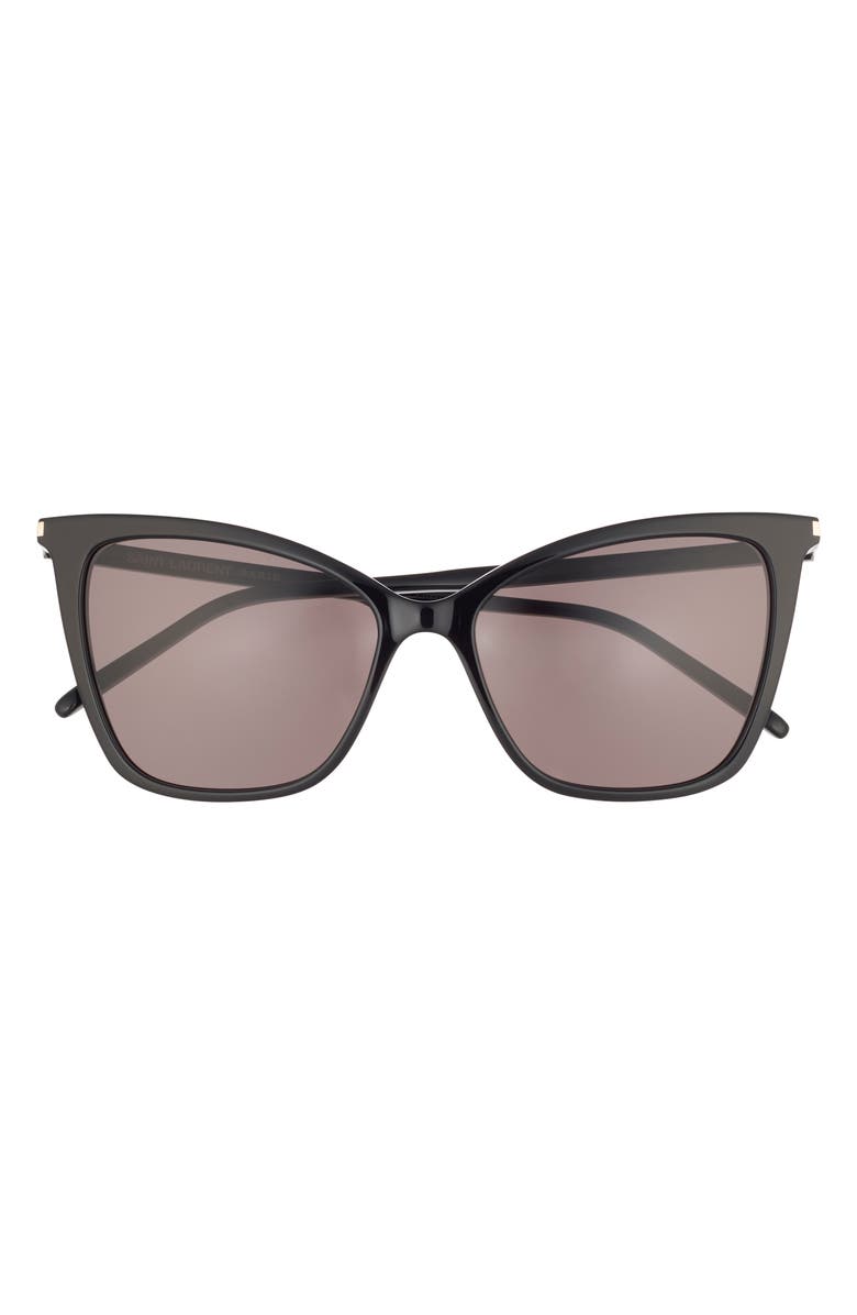 Saint Laurent 55mm Cat Eye Sunglasses, Main, color, Black Black Black