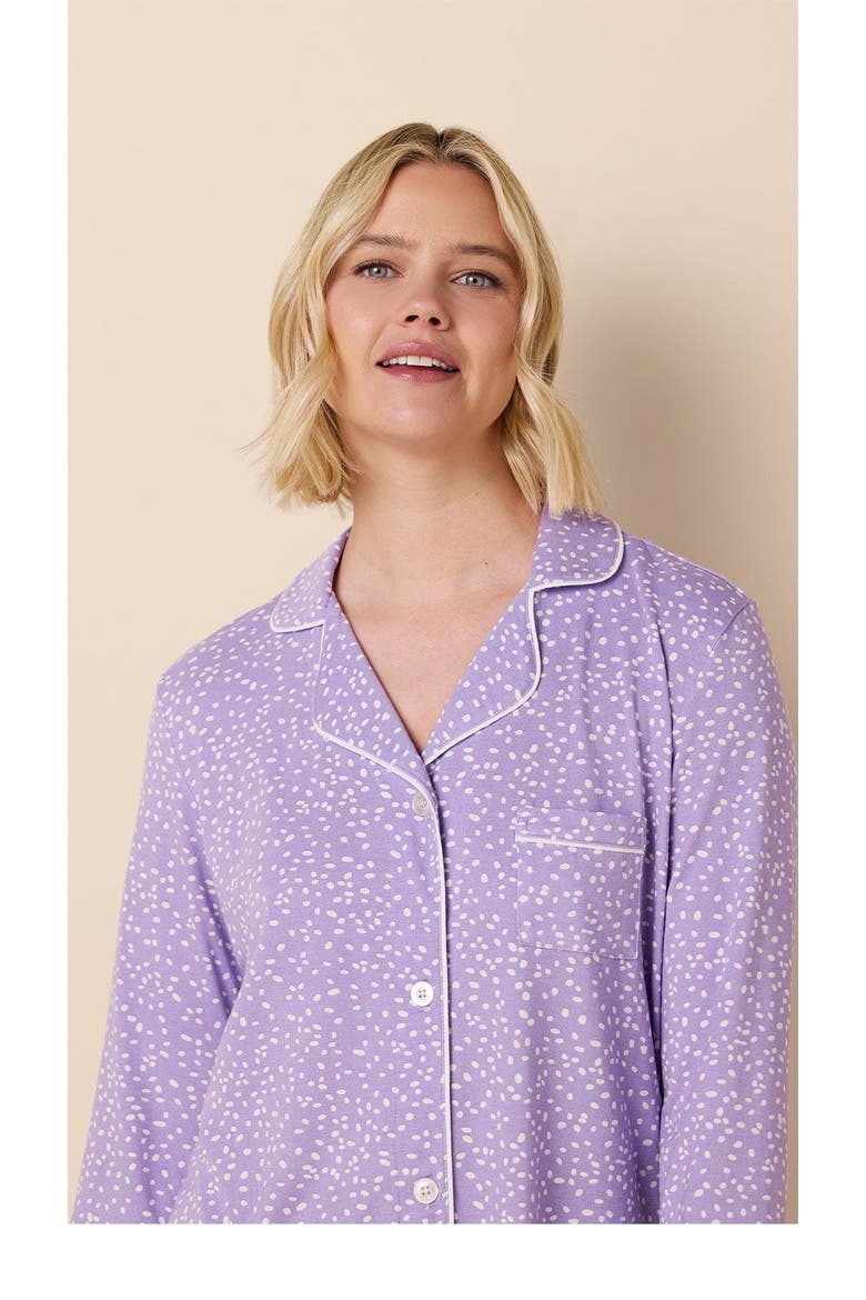 Pima Knit Long-Sleeved Pajama, Alternate, color, Confetti Dot Lilac