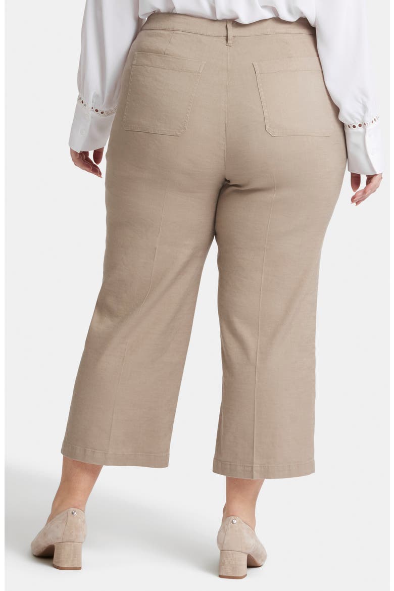 Utility Wide Leg Capri Linen Blend Pants, Alternate, color, SADDLEWOOD
