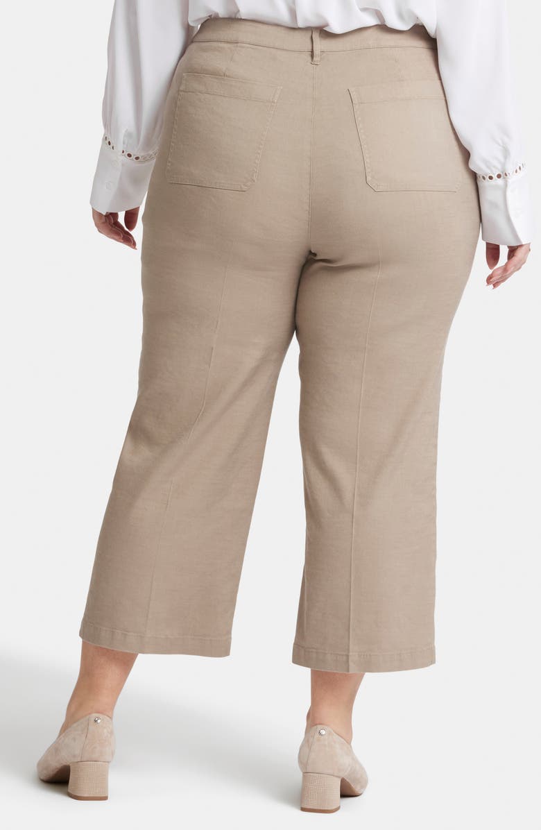 NYDJ Utility Wide Leg Capri Linen Blend Pants, Alternate, color, Saddlewood