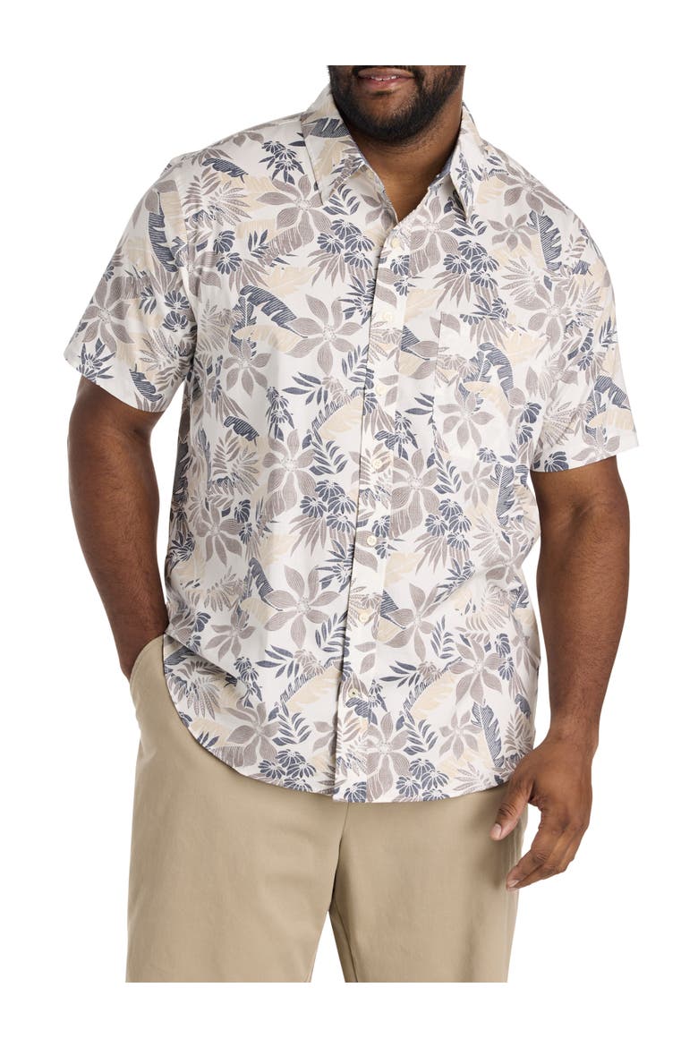 Big & Tall Floral Sport Shirt V2, Main, color, SAIL WHITE