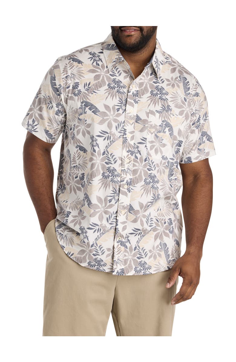 Nautica Big & Tall Floral Sport Shirt V2, Main, color, Sail White
