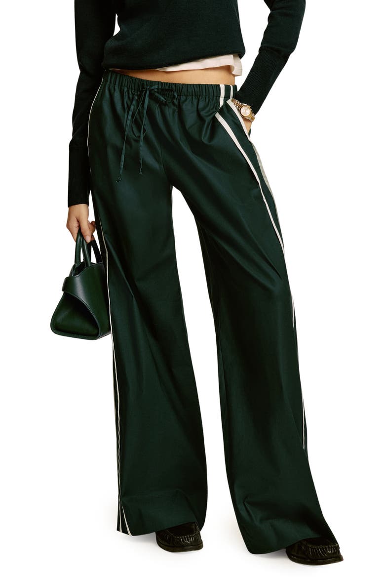 Julian Stripe Wide Leg Pants, Main, color, FOREST