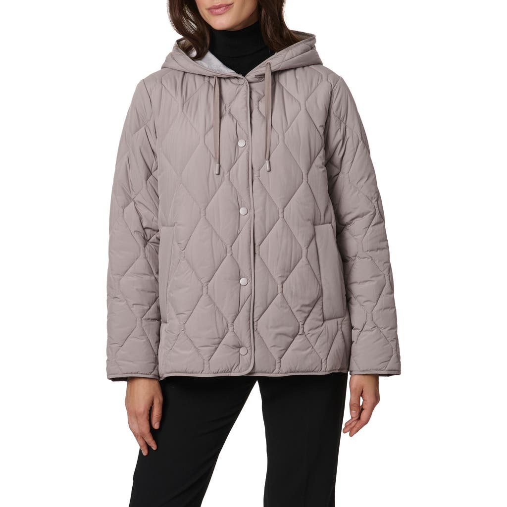 Bernardo Ashbury Diamond Quilted Hooded Liner Jacket In Multi