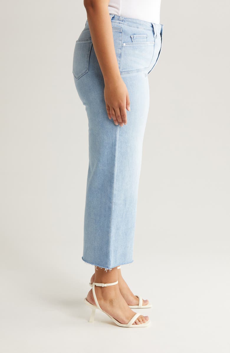 PAIGE Anessa Raw Hem Wide Leg Jeans, Alternate, color, Shooting Star