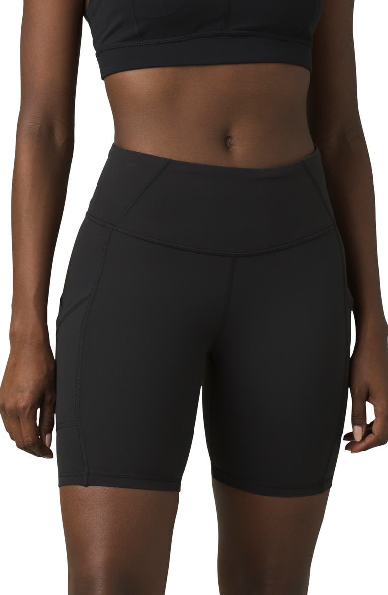 prAna Electa High Waist Bike Shorts, Main, color, 
