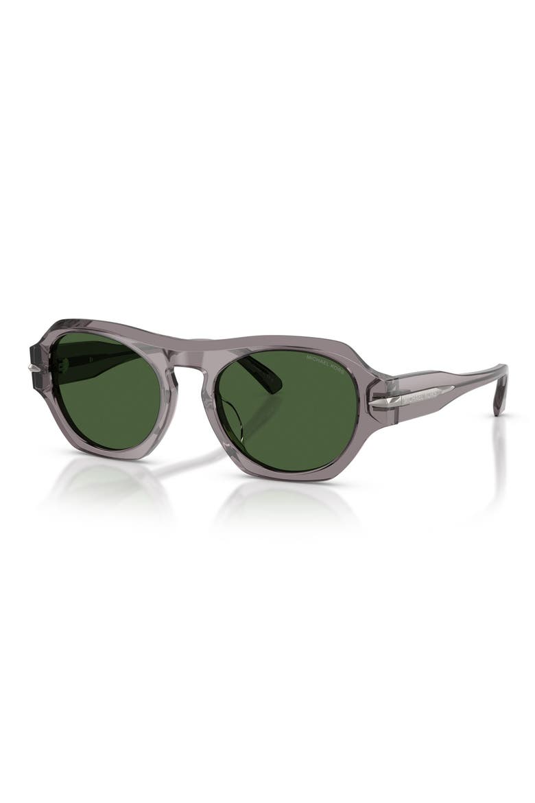 Toronto 52mm Gradient Geometric Sunglasses, Alternate, color, GREY TRANSPARENT / GREEN