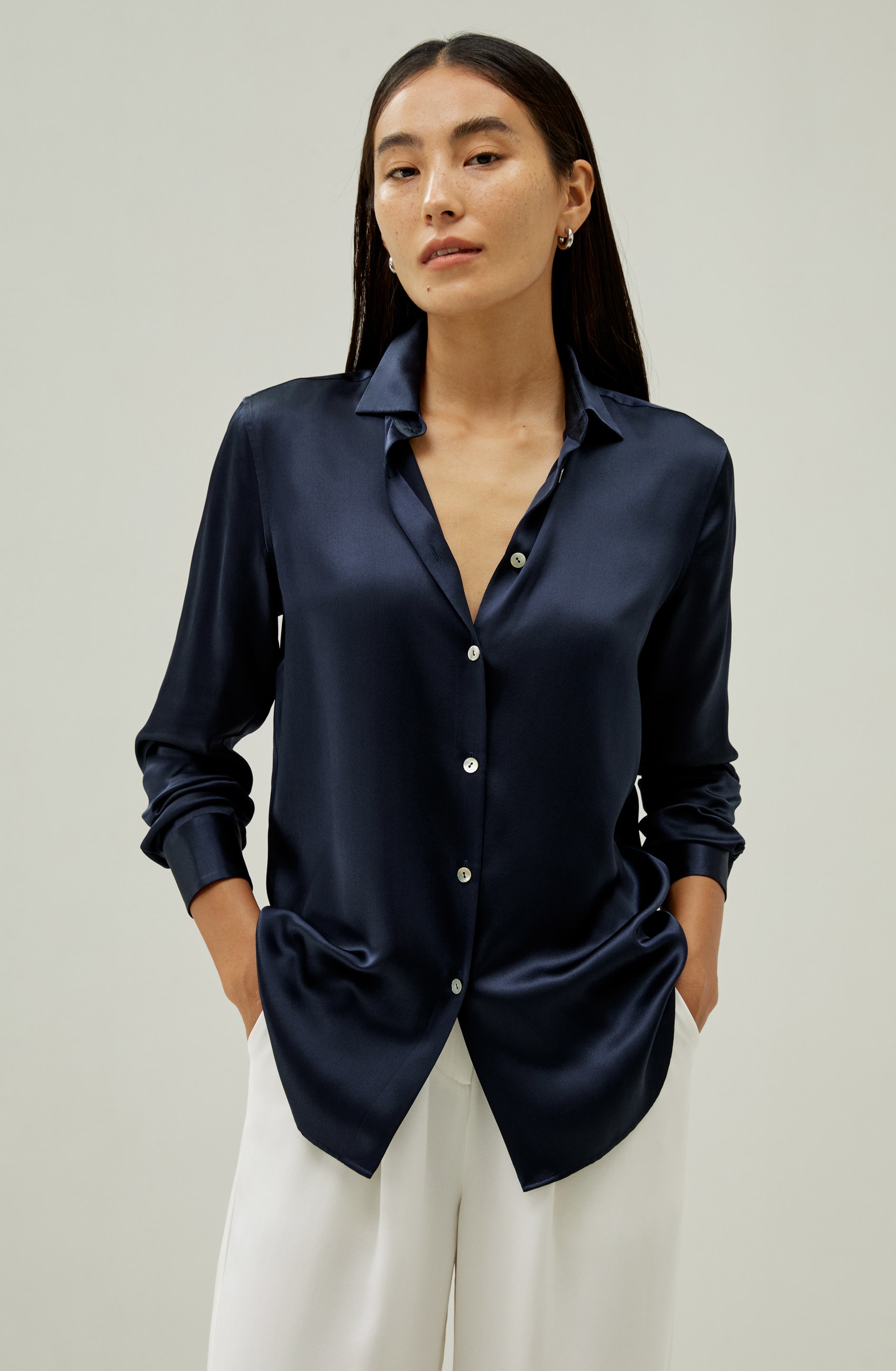 navy blue dress shirt women Port Authority L508 Ladies Short Sleeve Easy Care Shirt
