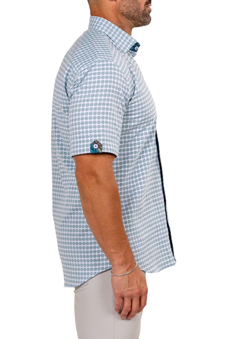 Galileo Marthy Short Sleeve Cotton Button-Up Shirt, Alternate, color, GREEN