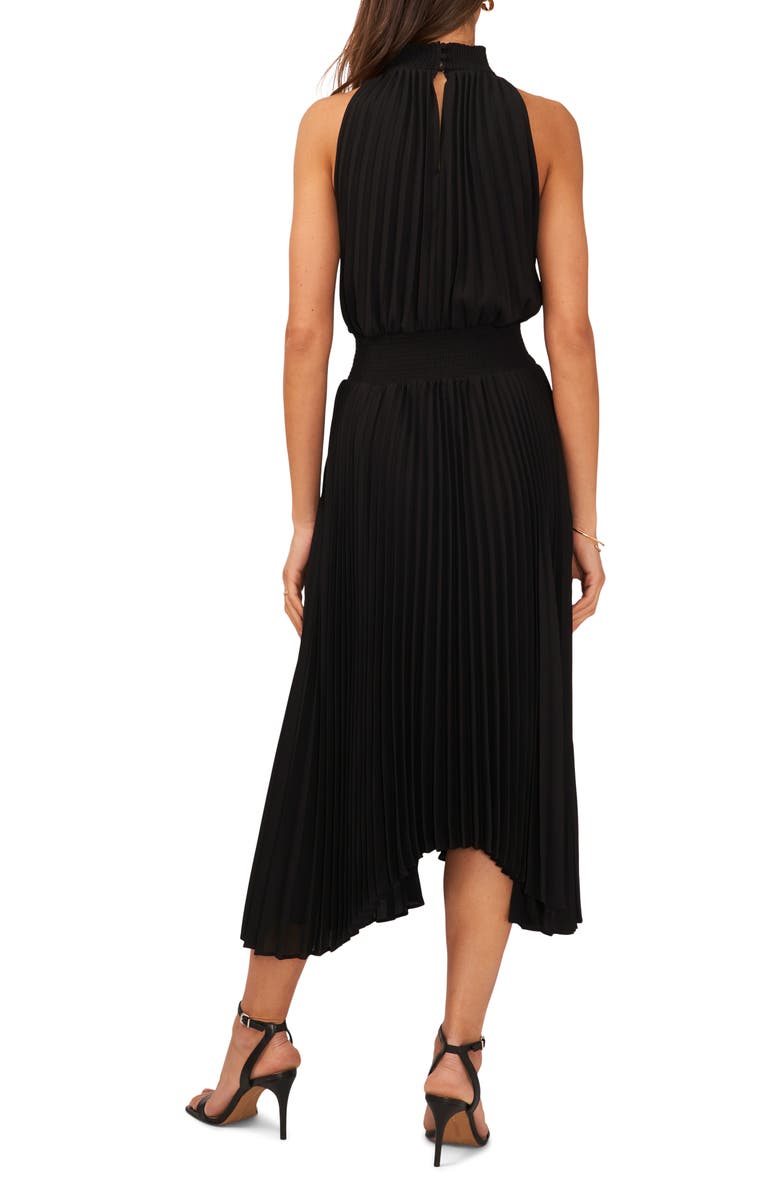 Halogen<sup>®</sup> Pleated Sharkbite Hem Midi Dress, Alternate, color,