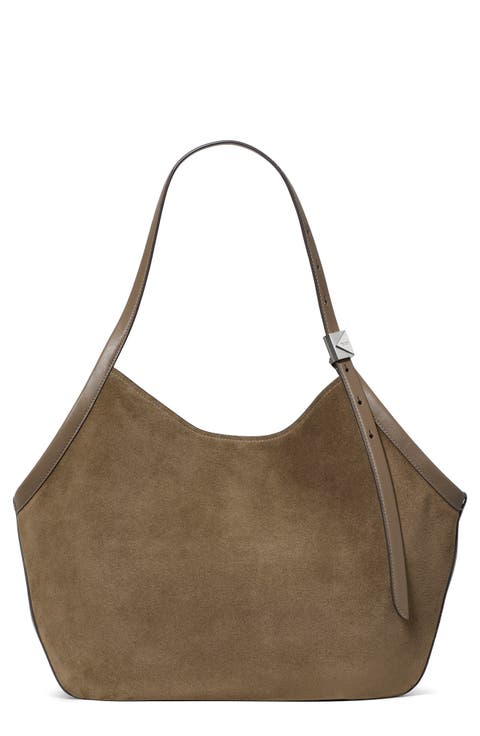 deco suede tulip tote