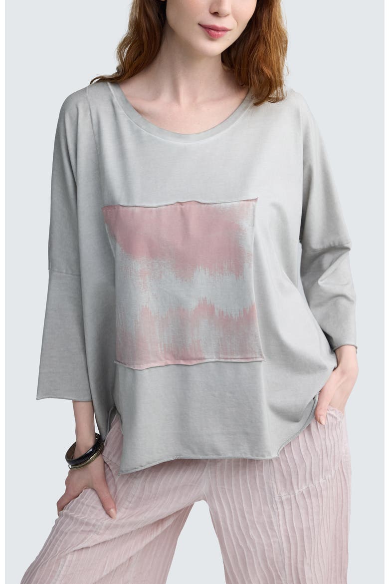 Rowena Two-Tone Patch Pocket Top, Alternate, color, Ash Grey-Rose