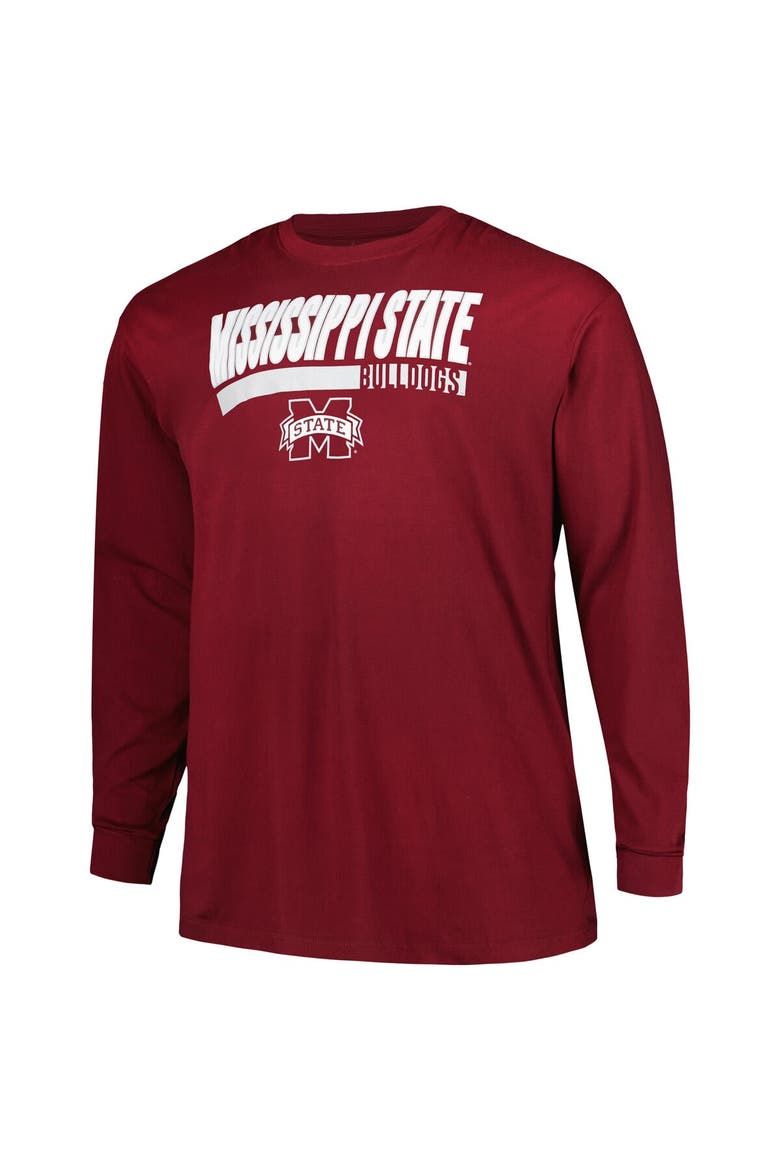Men's Profile Maroon Mississippi State Bulldogs Big & Tall Two-Hit Long Sleeve T-Shirt, Alternate, color, Maroon