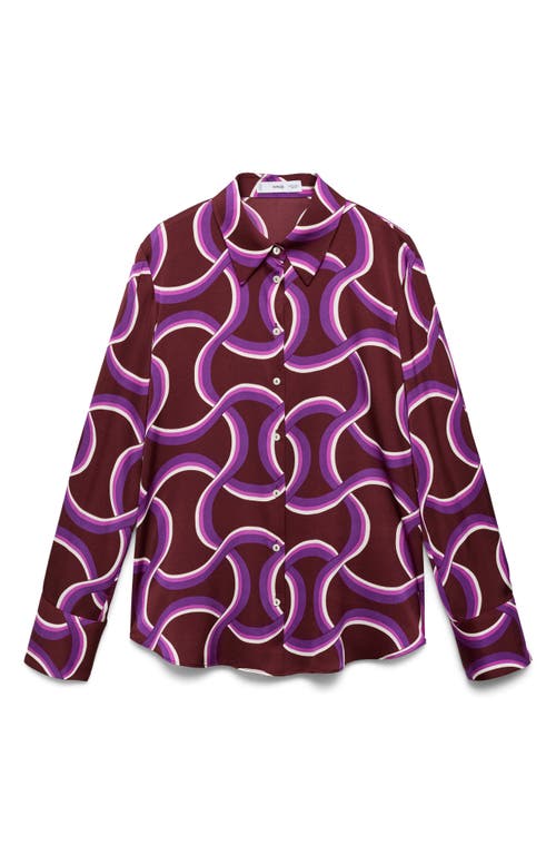 Mango Abstract Print Button-up Shirt In Multi