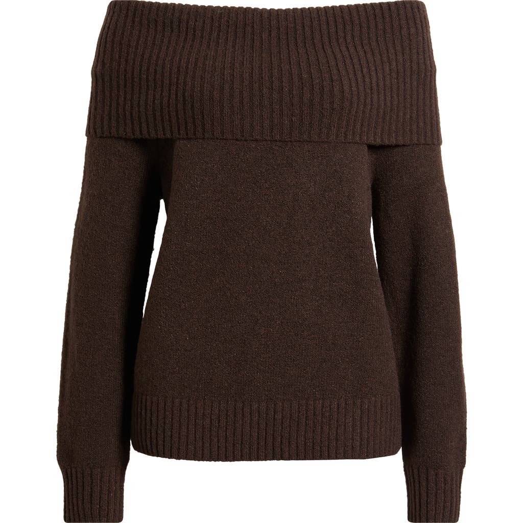 Bp. Off The Shoulder Sweater In Brown