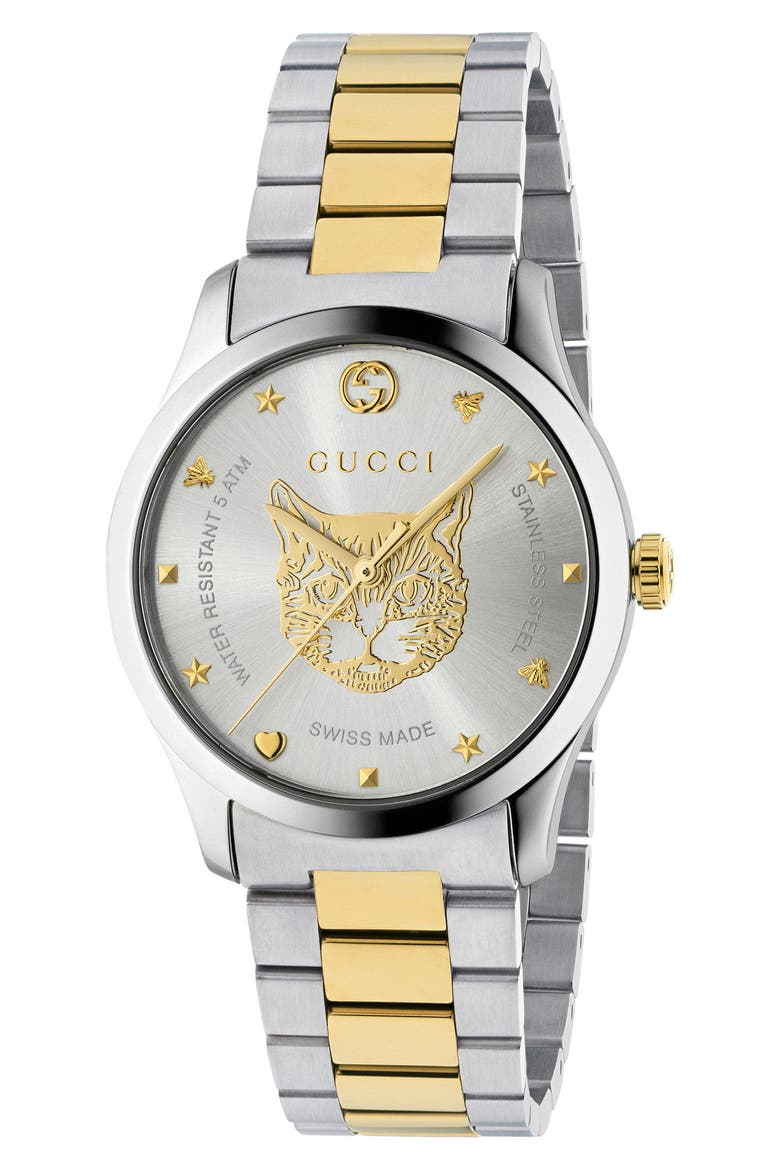 G-Timeless Bracelet Watch, 38mm, Main, color, NO COLOR