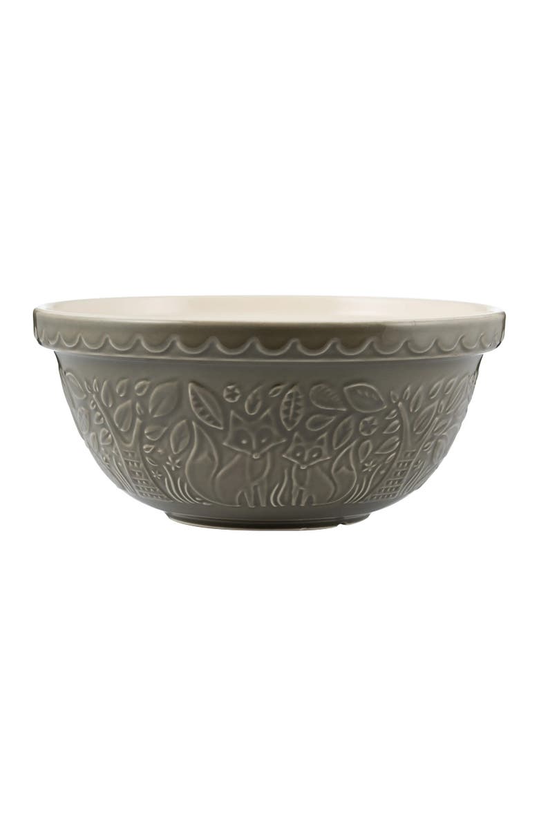 MASON CASH In The Forest Fox Size 12 Mixing Bowl, Gray, 4.25 Quart, Main, color, Grey