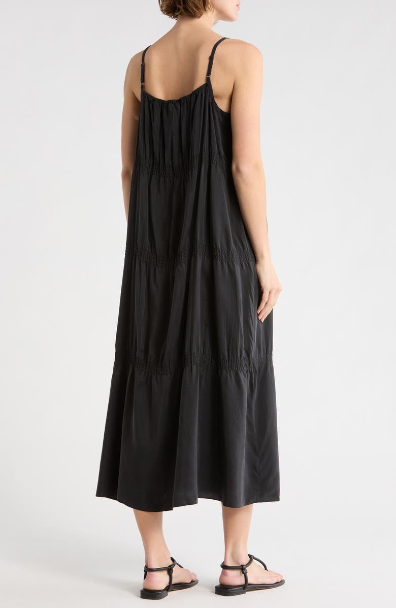 Eileen Fisher Smocked Cami Maxi Dress, Alternate, color, Black