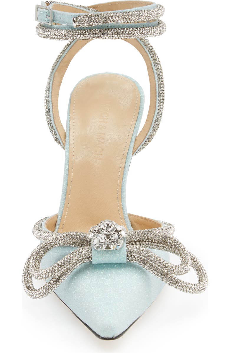 Mach & Mach Glitter Double Crystal Bow Pointed Toe Pump, Alternate, color,