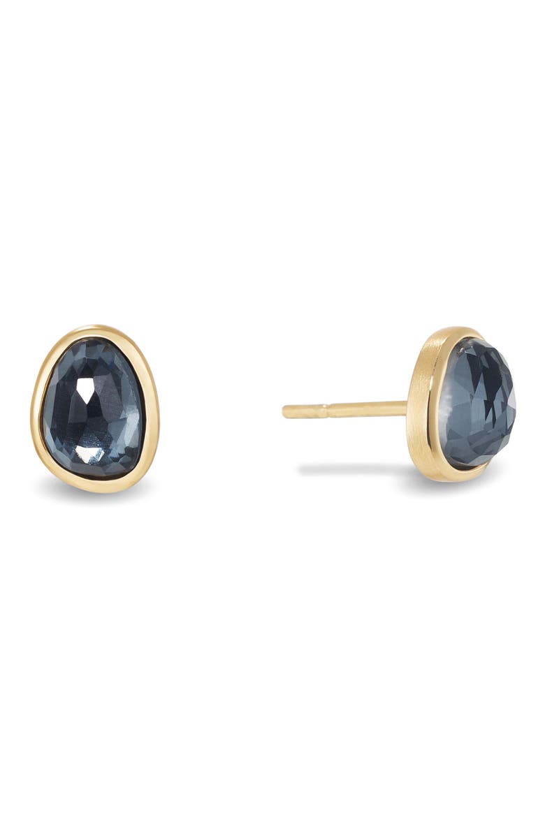Cala Iridescent Hematite Stud Earrings, Main, color, IRIDESCENT HEMATITE/ GOLD