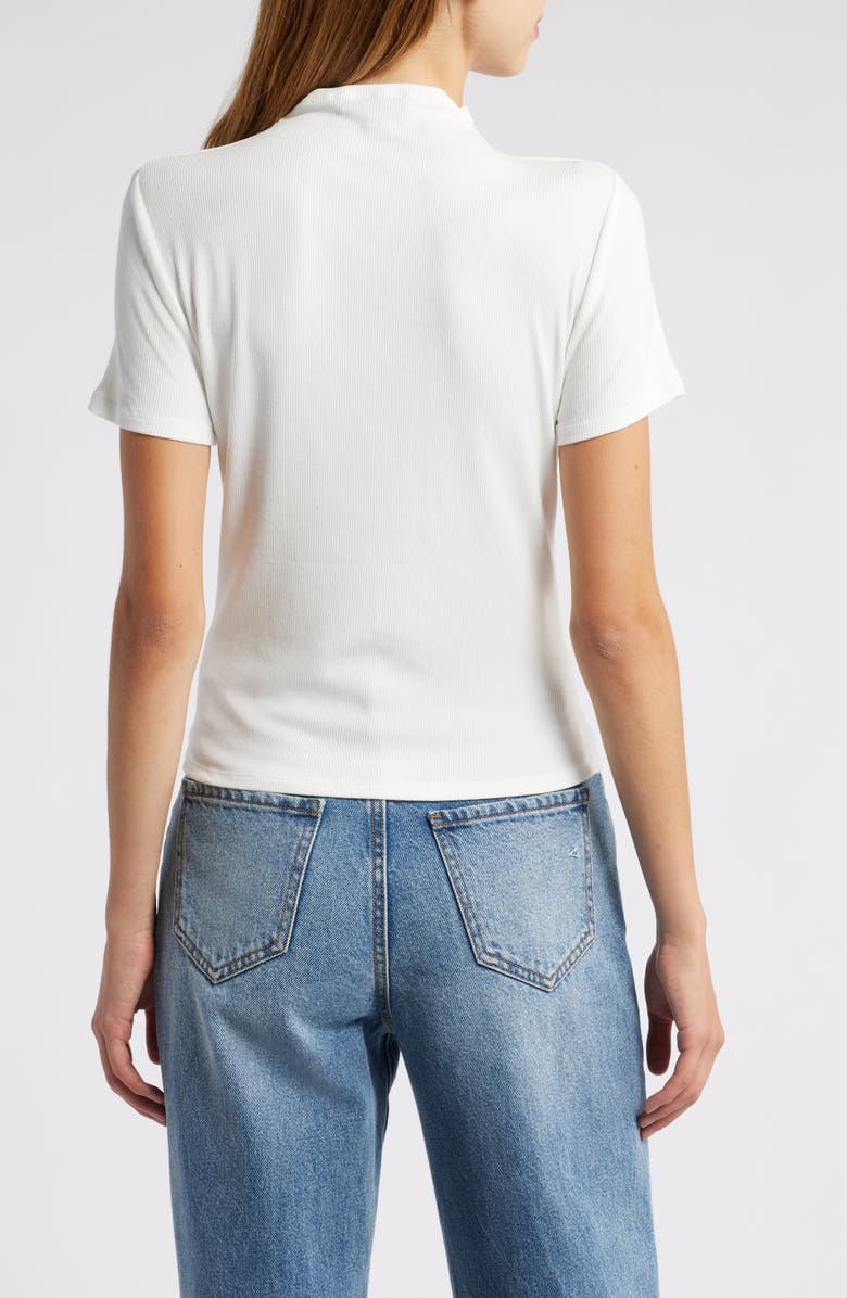 PAIGE Blanche Mock Neck Rib Top, Alternate, color, Ivory