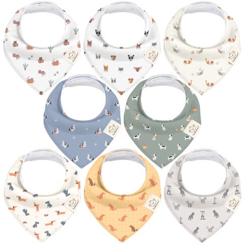 8-Pack Organic Bandana Bibs (Boy)