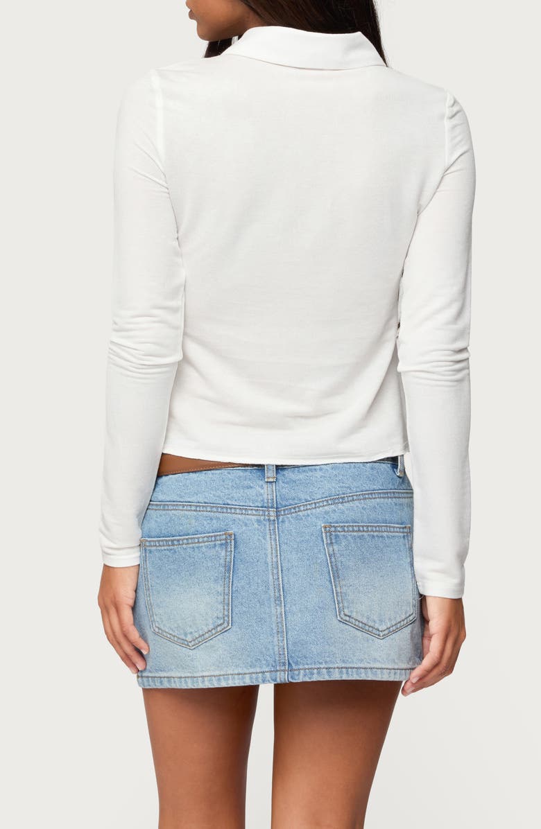 EDIKTED Pennie Knit Button-Up Shirt, Alternate, color, Cream