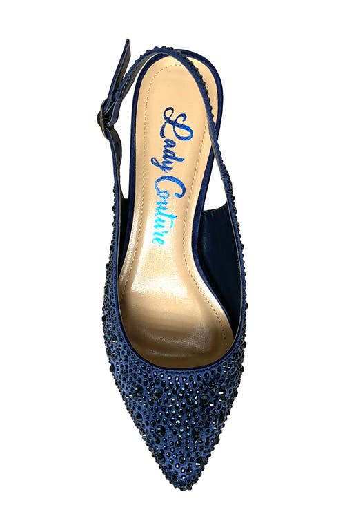 Lady Couture Onyx Rhinestone Slingback Pump In Blue