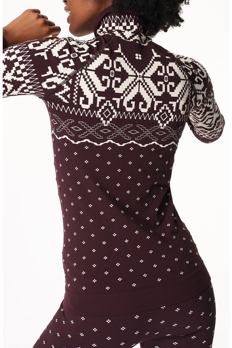 Base Layer Ski Sweater, Alternate, color, BLACK CHERRY FAIRISLE JACQUARD