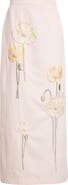 BERNADETTE Norma Embroidered Cotton & Linen Maxi Skirt