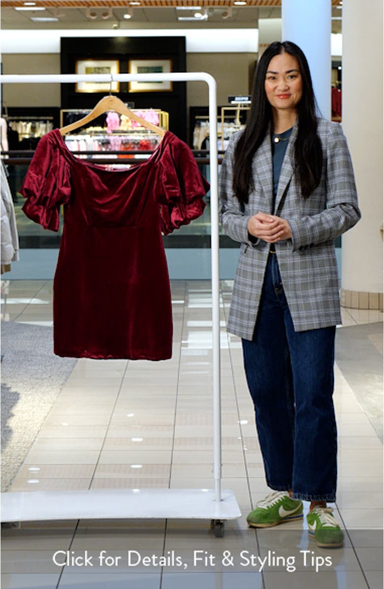 Dali Off the Shoulder Velvet Sheath Cocktail Minidress, sales video thumbnail