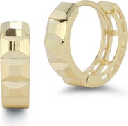 Ember Fine Jewelry Mosaic 14k Gold Huggie Hoop Earrings