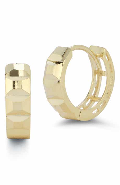 Ember Fine Jewelry Mosaic 14k Gold Huggie Hoop Earrings