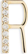 LANA 14K Gold Diamond Initial Single Stud Earring