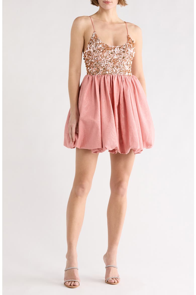 Nessa Bubble Minidress, Main, color, DUSTY ROSE