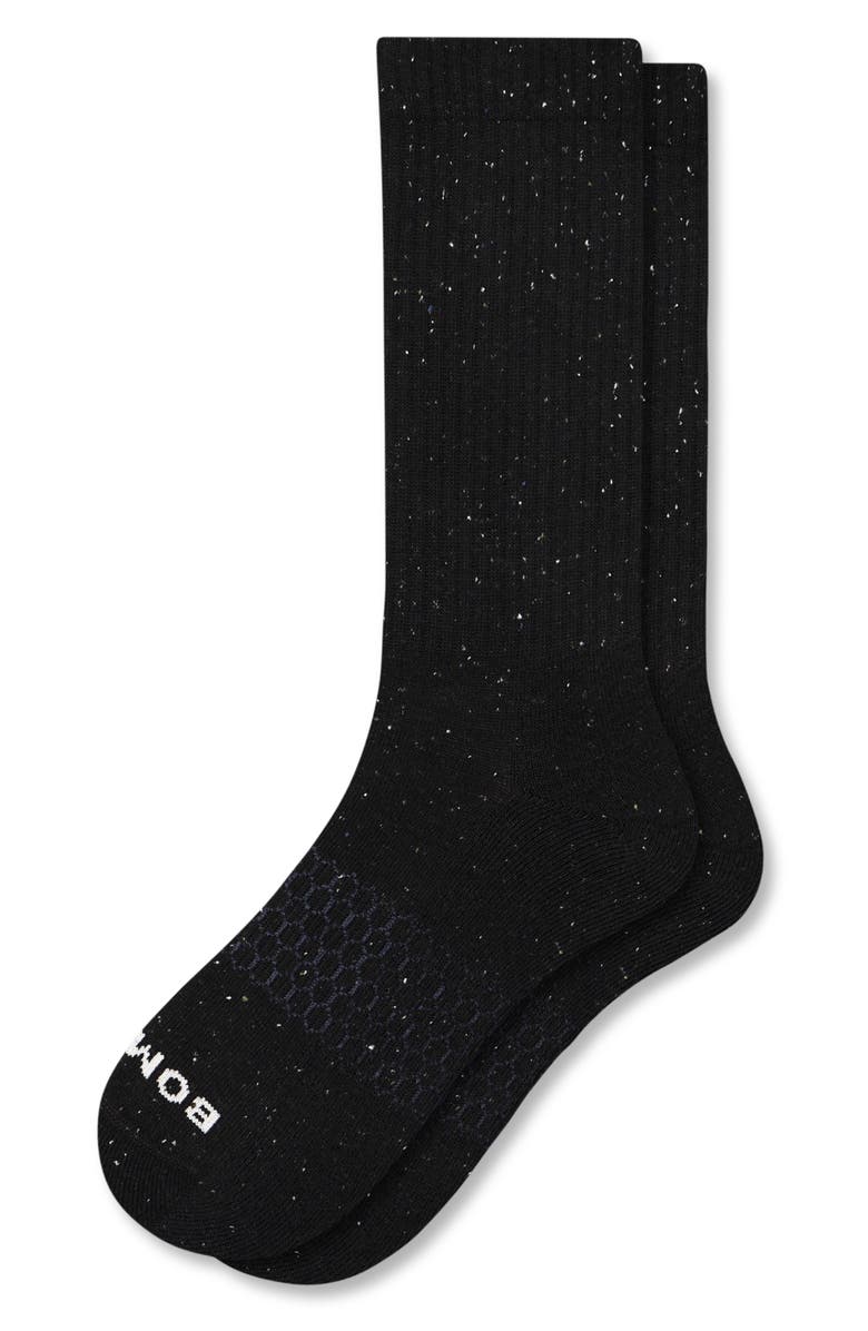 Bombas All Over Donegal Crew Socks, Main, color, Black